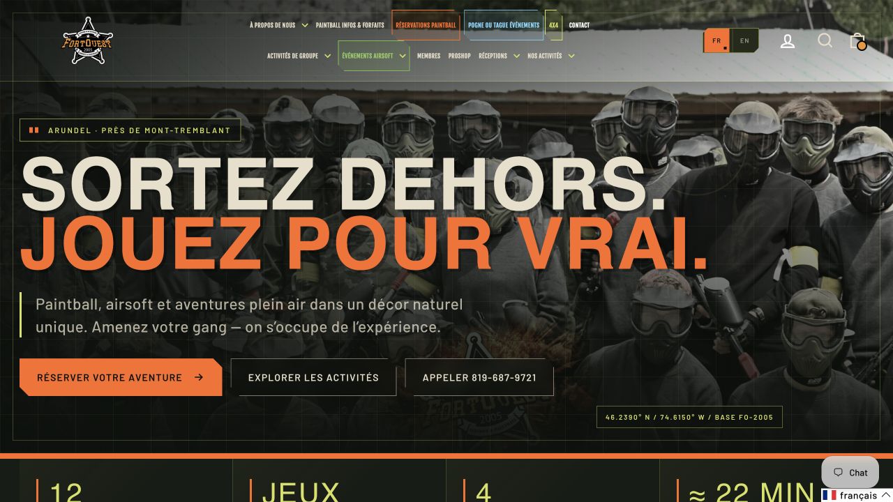 Capture du site actif de Fort Ouest